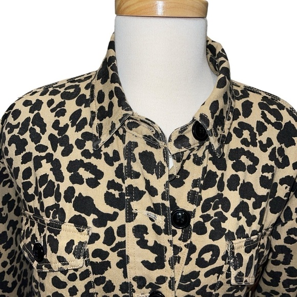 Lulus Women's Jacket Size M Leopard Print Long Sleeve Collar Button Up Pockets - Picture 2 of 9
